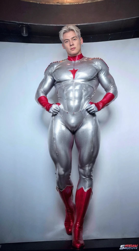 (realistic,hyper-detailed,8k,DC comic superhero,Captain Atom,captainatom),
(silver suit,silversuit),
(red gloves,redgloves),
(red boots,redboots) , unrealistic wide hips , unrealistic wide hips , plump hips ,  snatched waist , stiff nipples ,  nsfw , nsfw , eroticism , (((only boy , only male)))