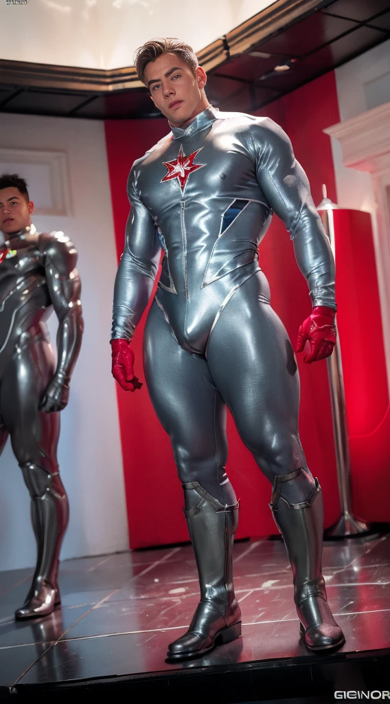 (realistic,hyper-detailed,8k,DC comic superhero,Captain Atom,captainatom),
(silver suit,silversuit),
(red gloves,redgloves),
(red boots,redboots) , unrealistic wide hips , unrealistic wide hips , plump hips ,  snatched waist , stiff nipples ,  nsfw , nsfw , eroticism , (((only boy , only male)))