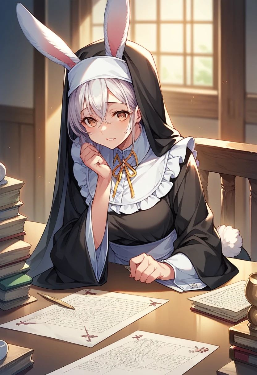 Highest quality, Tabletop, Game CG, (kimono),Maid,Nuns, bunny, 複数のgirl, 6+girl, Bunny ears, Rabbit's Tail, 6人のgirl, 6人のgirl, lureする, obscene, desire, lure, (Stir),