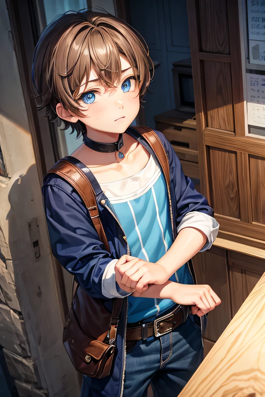 boy, blue eyes, light brown hair