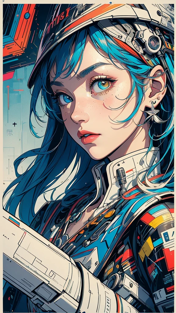 (((masterpiece, highest quality))),(((solo:1.2))),(((1girl:1.2))),32k wallpaper, very detailed, poster, vintage science fiction,(((((geometric cinematic movie poster))))), (bauhaus), shape,(((abstract))),(mid century modern),movie poster,(((((portfolio))))),(((((Close-up))))),(((((bust up))))),((((more various angle)))),(((highlight))),Vast landscape,((((heterochromia)))),(((complete. detailed face))),(((Extremely talented))),(((most complecated machine))),Colorful color scheme