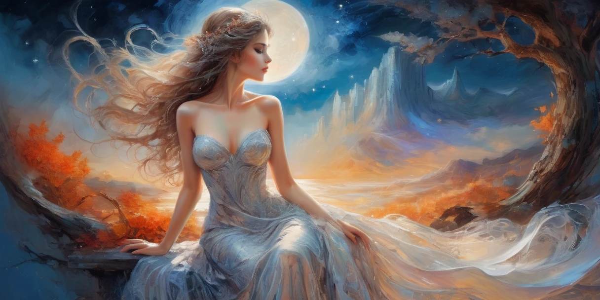 A beautiful princess, elegant, detailed, cute, (Rubensian), (Romanesque Background), (Night Sky), elegant detailed dress, (art:dgtlv2、Henry Asensio、Jean Chin、Josephine Wall、Edwin Deakin), (masterpiece), (Excellent anatomy),