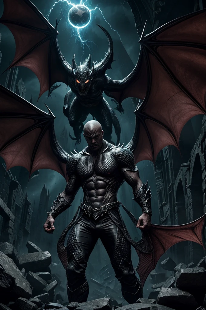 A hybrid of dragon scales, serpentine features, and vampiric skin, with bat-like wings and additional snake-like appendagesBreath: Capable of emitting fire, lightning, chaos energy, or a dark, vampiric mist that can weaken opponentsWings: Massive bat-like wings with additional serpentine elementsAbilities: Vampiric charm, enhanced regeneration, and life-draining touchStats:Strength: Colossal, able to cause earthquakes or devastate entire landscapesSpeed: High, with the ability to move swiftly on land, in the air, and across mystical planesIntelligence: Supreme, with profound knowledge of ancient magic, dark arts, and strategic warfareMagical Abilities: Mastery over storms, creation of chaos, elemental manipulation, and vampiric powers including life-draining, mind control, and shapeshiftingThis hybrid creature merges the terrifying elements of Typhon, Tiamat, and vampires, resulting in a being of immense power, versatility, and dark allur. As a