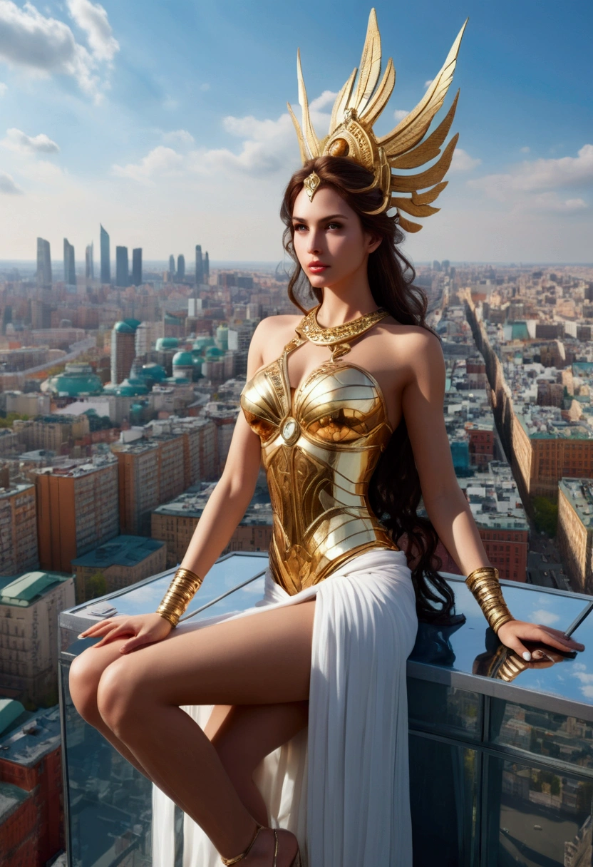 ((masterpiece, Highest quality, High resolution)), ((Highly detailed CG integrated 8K wallpaper)), (Huge and stunning goddess shot, Very hot and sexy, Amazing beauty, Perfect Proportions, Beautiful body, Slim body beauty: 1.4), Standing on top of a skyscraper女性の後ろ姿, Special forces await the signal to charge in., Standing on top of a skyscraper, Standing on the roof, Standing on the roof, Overlooking the modern city, Walk over a small city, Sitting on top of a skyscraper, mirror's edge in russia, Urban rooftops,