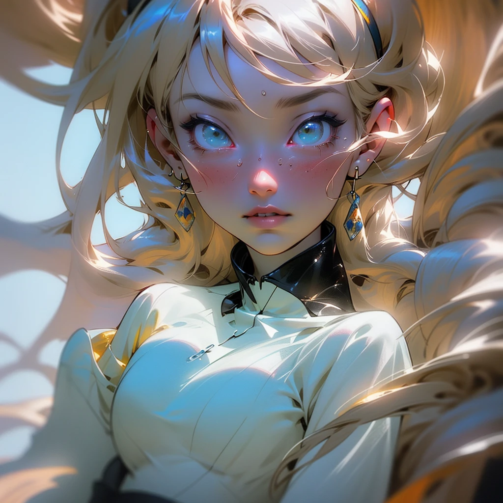 In the sea, Like a starry sky, Highest quality, Very detailed, In detail, High resolution, 8k wallpaper, Perfect dynamic composition, Beautiful attention to detail, Natural Lip, Big Breasts,Alice crying in the deep sea , beautiful girl , universe