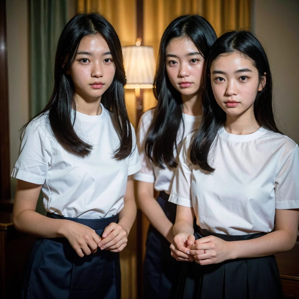 (Tabletop, Highest quality, Beautiful quality), (Realistic:1.4), (Detailed lighting, Very detailed皮膚, Very fine hair, Shadowy, 8k, with baby face、Identical twin sisters of girls:1.2), View your viewers, (High key lighting), Highest quality, Official Art, unity 8k wallpaper, Ultra-high resolution, Very detailed, beautifully、aesthetic