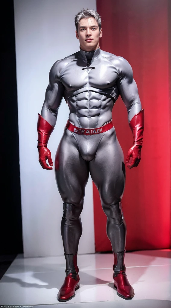 (realistic,hyper-detailed,8k,DC comic superhero,Captain Atom,captainatom),
(silver suit,silversuit),
(red gloves,redgloves),
(red boots,redboots) , unrealistic wide hips , unrealistic wide hips , plump hips ,  snatched waist , stiff nipples ,  nsfw , nsfw , eroticism , (((only boy , only male)))