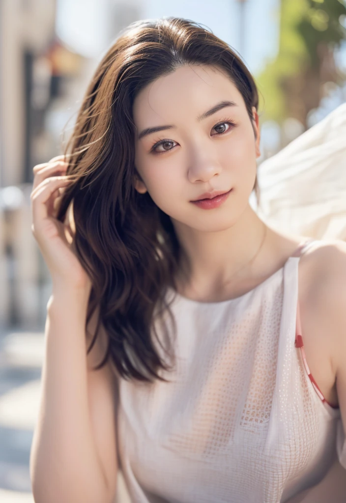 ((Extremely precise and accurate anatomy:1.0)), (photo Realistic:1.4), (hyper Realistic:1.4), (最高品質のRealisticな肌の質感:1.4), (Improvement of quality:1.4), (Enhances the beauty of skin texture:1.1), Clean and glowing skin, mesh, thin:1.2, (Realistic:1.3), Realisticなライティング, (Smoother lighting:1.05), (Improving the quality of cinema lighting:0.9), Backlight, A gentle light on your face, Ray Tracing, (Bright light:1.2), 32K, One Japanese woman, fine grain, Detailed face, (Film Grain:1.1),(Accentuates body lines:1.1), High resolution, Natural look, Kind eyes, Improves hair quality, Delicate light and shadow, Transparent muscles, Graceful pose, Beautiful Eyes, Sharp details, Soft light reflection, Beautiful contours, Delicate skin tone, Fine hair texture,Cute Japanese Women Photos, Little Woman, 20-year-old, Beautiful and perfect face, brown, Beautiful Face, (photo Realistic:1.4), (hyper Realistic:1.4), (Realistic:1.3),
(Smoother lighting:1.05), (Improving the quality of cinema lighting:0.9), 32K, 1 girl,20-year-oldの女の子, Realistic lighting, Backlight, The light shines on your face, Ray Tracing, (Bright light:1.2), (Improvement of quality:1.4),
(Highest quality Realistic textured skin:1.4), fine grain, Detailed face, (smile:1.0), (Accentuates body lines:1.1), (Enhances the beauty of skin texture:1.1)