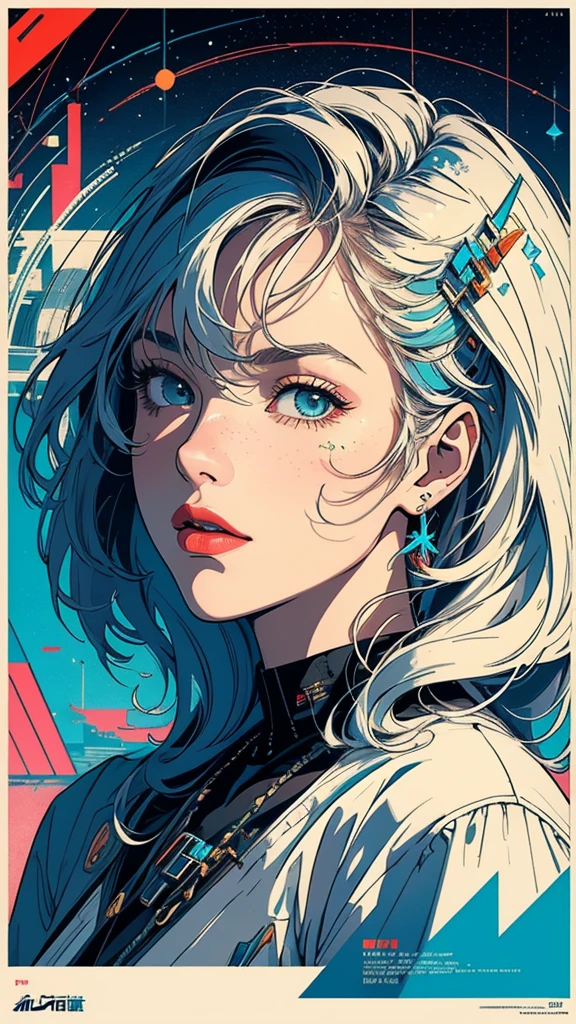 (((masterpiece, highest quality))),(((solo:1.2))),(((1girl:1.2))),32k wallpaper, very detailed, poster, vintage science fiction,(((((geometric cinematic movie poster))))), (bauhaus),(((abstract))),(((mid century modern))),(((((portfolio))))),(((((Close-up))))),(((((bust up))))),((((more various angle)))),(((highlight))),Vast landscape,((((heterochromia)))),(((complete. detailed face))),(((Extremely talented))),(((most complecated machine))),Colorful color scheme