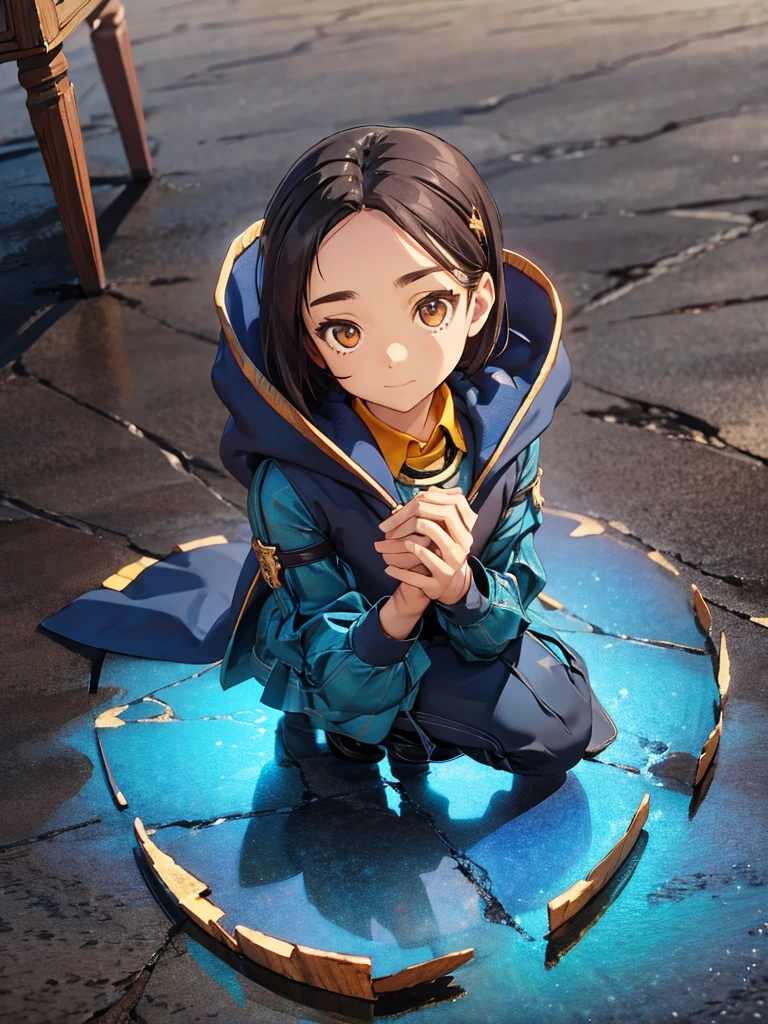 rinwell,squat, hands on knees,Highest quality,((Highest quality)),((Tabletop)),((Perfect Face)),1 girl,Cold gaze,Long eyelashes, beauty,((Holographic)),(masterpiece:1.2, Highest quality),(Desolate desert background) , (Beautiful attention to detail: 1.2), (Very detailedな CG Unity 8K 壁紙, masterpiece, Highest quality, Very detailed, Best Shadow), (Detailed Background),sketch,A magic circle appears