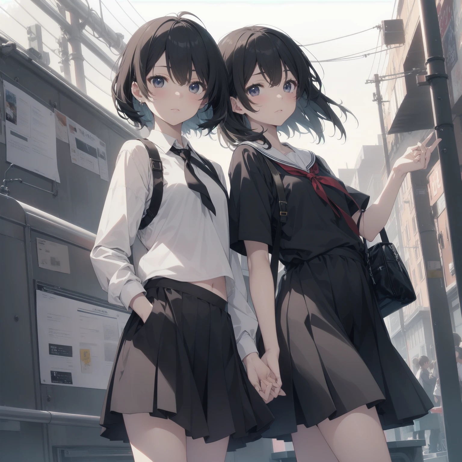 ultra-absurdres-Top quality by artist God, ultra-detailed, high resolution, anime moe artstyle, best anime 8k konachan wallpaper, pixiv contest winner, pool:2810, perfect anatomy,break, 1girl, (Please draw a girl walking sleepily to school alone. )break,(Solo,little female, 13-year-old:1.3),Full limbs, complete fingers,a junior high school student, (very short hair), short cut, flat chest, , small butt, small black eyes, beautiful detailed eyes, well-proportioned iris and pupils, expressive eyes, highres detailed hair, soft expression, salor school_uniform, sailor collar, serahuku, bow, pleated skirt,(Detailed Lighting), (Detailed background), in the School commute route. break,super detailed skin, Best cinematic lighting powered by famous artist, 8k,beauty illustration,photoshop_(medium),very aesthetic,break,((artist:kashikaze )), artist:clamp ,artist:carnelian ,artist:kantoku ,
