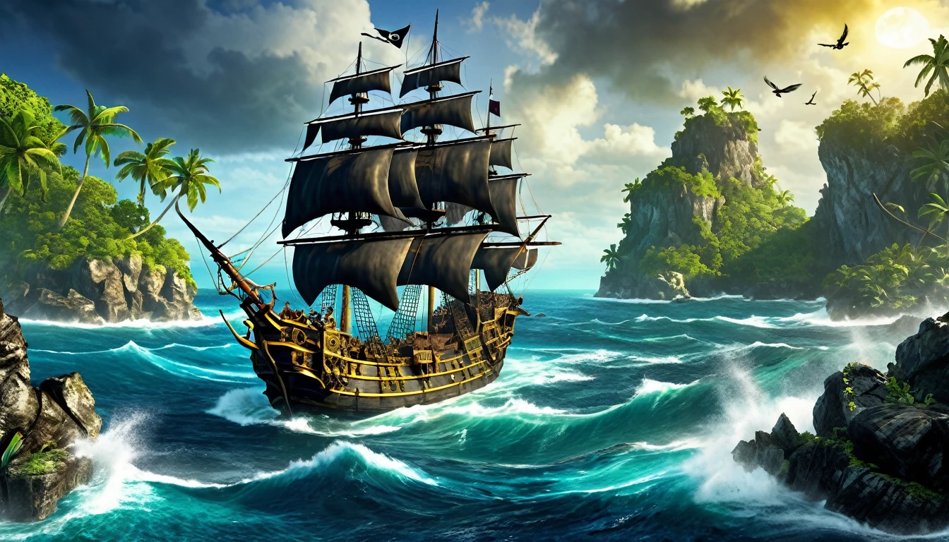 Pirate War, adventure, treasure, swordfights, cannons, seas, ships, looting, captain, skull and crossbones, rebellion, navigation, battles, gold, loot, danger, mystery, parrots, mutiny, scurvy, swashbuckling, derring-do, plundering, curses, flags, navy, piracy, , rum, sailors, dangerous waters, hidden islands, map, chests, secrets, piracy laws, escapes, storms, sirens, treasure maps, black sails, extremely detailed