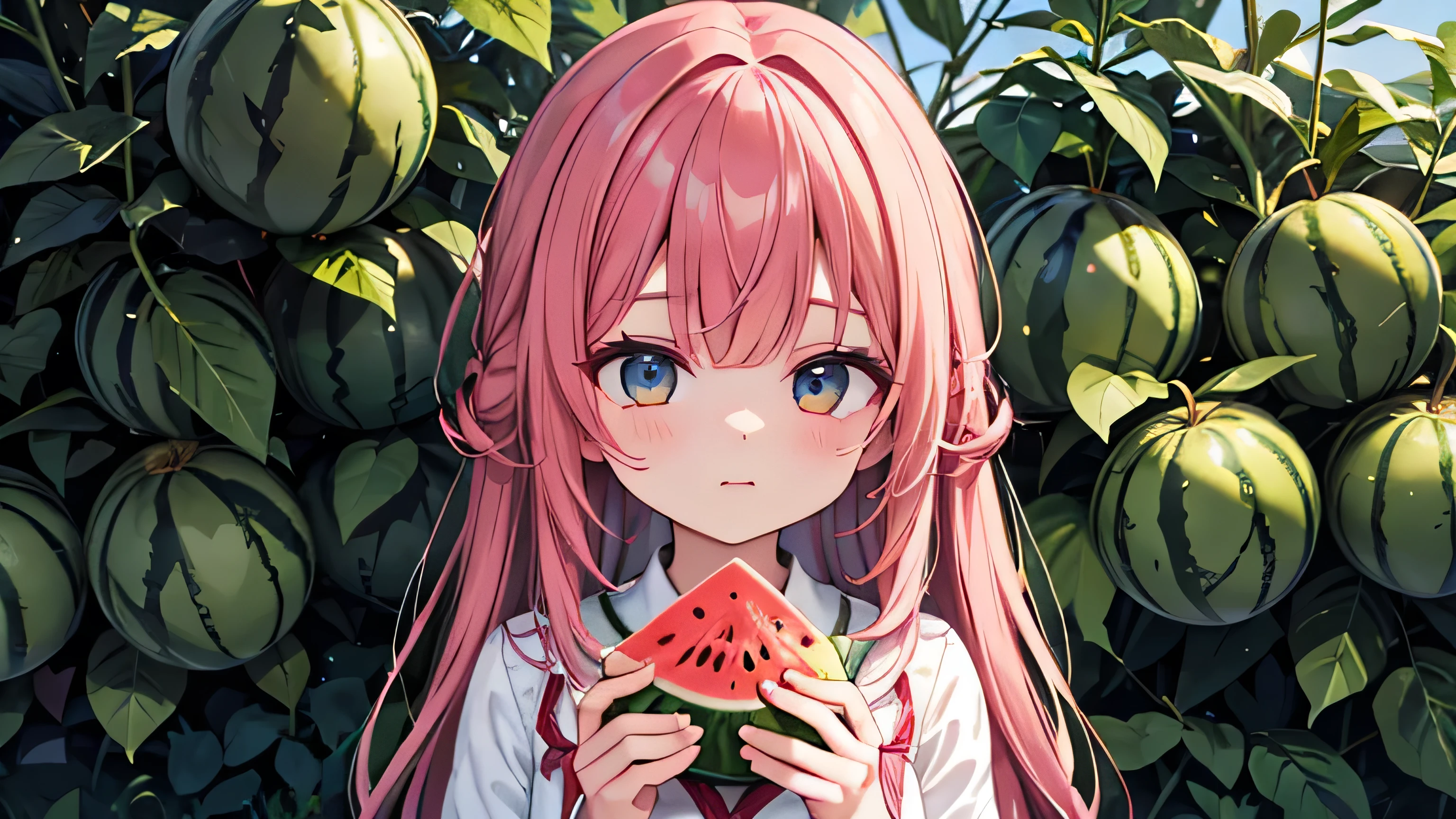 Girl eating watermelon