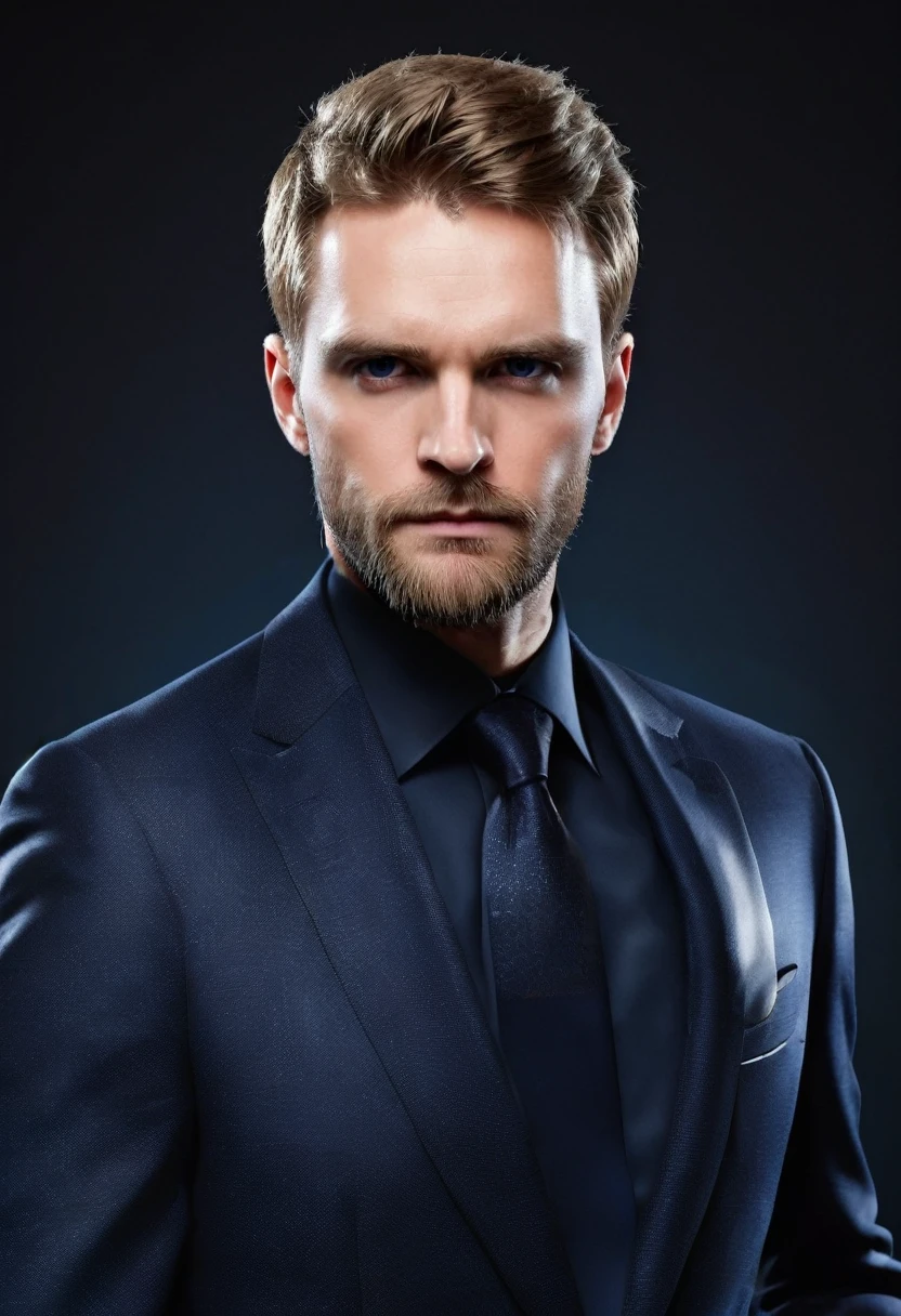 wearing elegant suit, navy blue suit, tie, stylish, elegant, suit