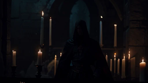 As they moved into position, the leader of the cult raised a dark artifact high, and the chanting reached a crescendo. The dark energy in the chamber intensified, swirling around the altar and casting eerie shadows on the walls. (Dracula prince of darkness)