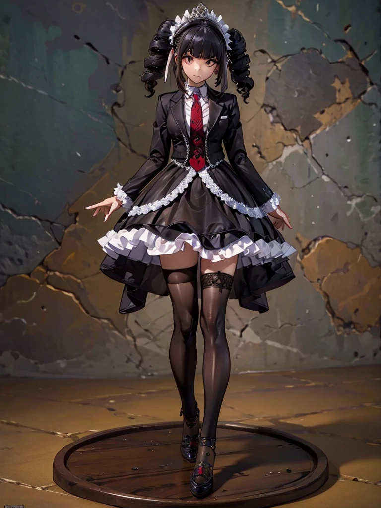 Celestia Ludenberg, Wearing black tights, 1 girl,Highest quality,((Highest quality)),((Tabletop)),((Perfect Face)),1 girl,smile,beauty,((Holographic)), (Sunset desert background) (Beautiful attention to detail: 1.2), (Highly detailed CG Unity 8K wallpapers, masterpiece, Highest quality, Very detailed, Best Shadow), (Detailed Background) ,Mr.々A pose,sketch (Character design sheet, same characters, whole body, Three-View, front, ~ ~ ~ side, return)