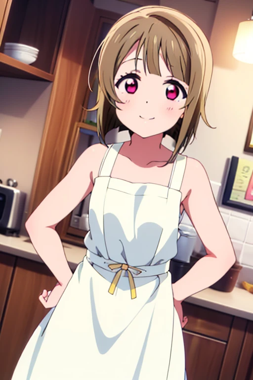 (Highest quality,masterpiece)、One Girl、alone、cute、 smile、Detailed Background、lovelive、nakasu kasumi、kitchen、Standing posture、Pure white nude apron、Bobcut、Asymmetrical hair、 Long left bangs、short hair、Tan Hair、Red Eye、Depth of written boundary、ultra hi resolution picture、cute、looking at the camera

...folding