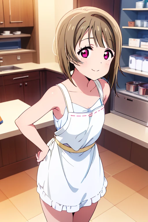 (Highest quality,masterpiece)、One Girl、alone、cute、 smile、Detailed Background、lovelive、nakasu kasumi、kitchen、Standing posture、Pure white nude apron、Bobcut、Asymmetrical hair、 Long left bangs、short hair、Tan Hair、Red Eye、Depth of written boundary、ultra hi resolution picture、cute、looking at the camera

...folding