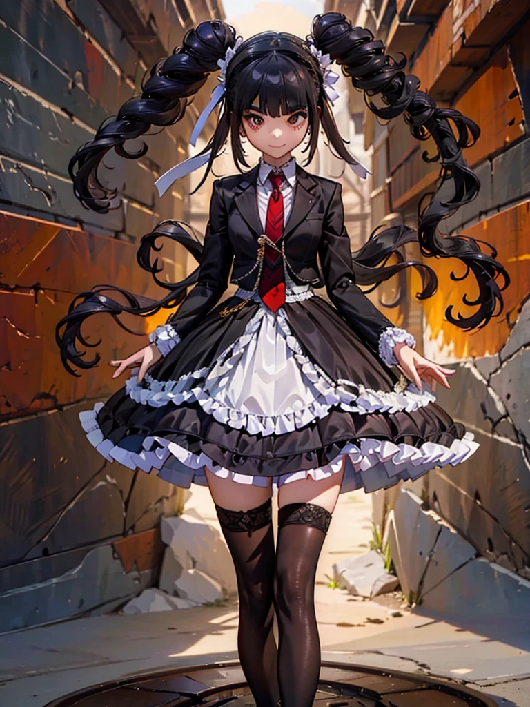 (Sunset desert background) ,Zoom in on face, Celestia Ludenberg, Wearing black tights, 1 girl,Highest quality,((Highest quality)),((Tabletop)),((Perfect Face)),1 girl,smile,beauty,((Holographic)), (Beautiful attention to detail: 1.2), (Highly detailed CG Unity 8K wallpapers, masterpiece, Highest quality, Very detailed, Best Shadow), (Detailed Background) ,Mr.々A pose,sketch (Character design sheet, same characters, whole body, Three-View, front, ~ ~ ~ side, return)