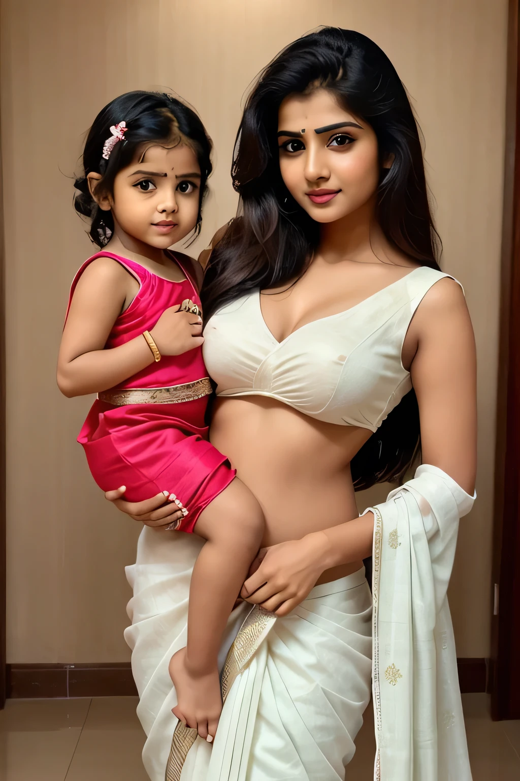 7  cute beautiful indian sexy girl with big oobs with cute littlars old bsh long hair with stylish white colour full modern saree with straight pic full size image