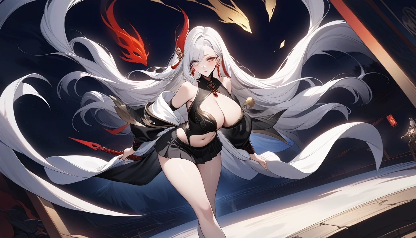 high quality,HD,16K,Sharp Line,1 Girl,fantasy, （Fire Spirits）,Pretty Face, Large Breasts, Beautiful legs,In the mountains,Focus Girl,detailed Pretty Face,Detailed clothes,beautiful eyes,Cool,Sexy,Dynamic Angle,穿着华服的神明Strike a pose拍照, Ancient mysterious sexy goddess, Traditional beauty woman, Beautiful female warrior god of war , Beautiful sexy goddess, Gorgeous role-playing, high, Beautiful young girl, Beautiful woman, 华丽Beautiful woman, Complex clothing,Chinese Mystical Aesthetics, Beautiful Asian ancient mysterious girl, Extremely detailed shot of the goddess, Jaw-dropping sexy beauty, Big breasts deep neckline sexy belly button（butt), (bedroom), (Sexy Girls), masterpiece, best quality, Bangs, blush, Chest, clavicle, Eyebrows visible through hair, (Gradient red and gold hair), Jewelry, Long hair,Bright Eyes, ring, (solitary), illustration, fashionable, miss, Strike a pose, background, element, confident, Express, Accessories, majestic, striking, key point, Dynamic poses, ((plump)), (black))Woman in transparent dress,Viewer,(((Full breasts, Keeley University))),Slim waist,(Navel exposed,Bare waist), Long hair, extreme detailed details, 详细的fantasy艺术, Stunning character art, Beautiful and exquisite character art, Beautiful transparent dress, Very detailed, Large Breasts，Chest，Golden ratio figure，Beautiful figure，Ultra wide-angle shooting，Full body shot拍摄，Body close-up，Full body shot，Wearing a pleated tulle skirt，柔和动漫illustration, 柔和的深色background，Fujifilm XT3 Clear focus, f 5.6, High Detail, Clear focus,(Wearing openwork clothing),, (Natural light), (Tempting)translucent, Good velvet quality, Compared, Divine Light,, Silver hair, 天空background, Absolute Strength,Female Shinmei，穿着性感丝绸的Female Shinmei,，Large Breasts，Chest，Golden ratio figure，Beautiful figure，Ultra wide-angle shooting，Full body shot，Body close-up，Full body shot， Wearing a tulle dress, Model shooting style, Large Breasts，饱满Chest，Golden ratio figure，Beautiful figure，(Extremely detailed CG 8k wallpaper unit), The most beautiful artistic photos in the world, , 8K 超HD, ) on the beach，Sexy lazy posture，Sexy seductive expression，best quality,masterpiece,Ultra-high resolution,(Practical:1.4),original photo,Ultra-high resolution
