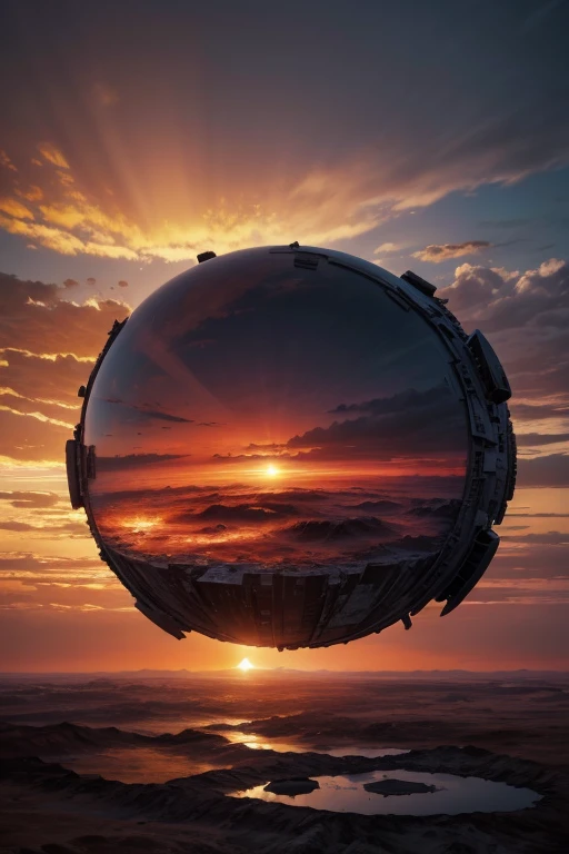 Highest quality、masterpiece、Desolate Earth、wreckage、Red Sky、Surrealism