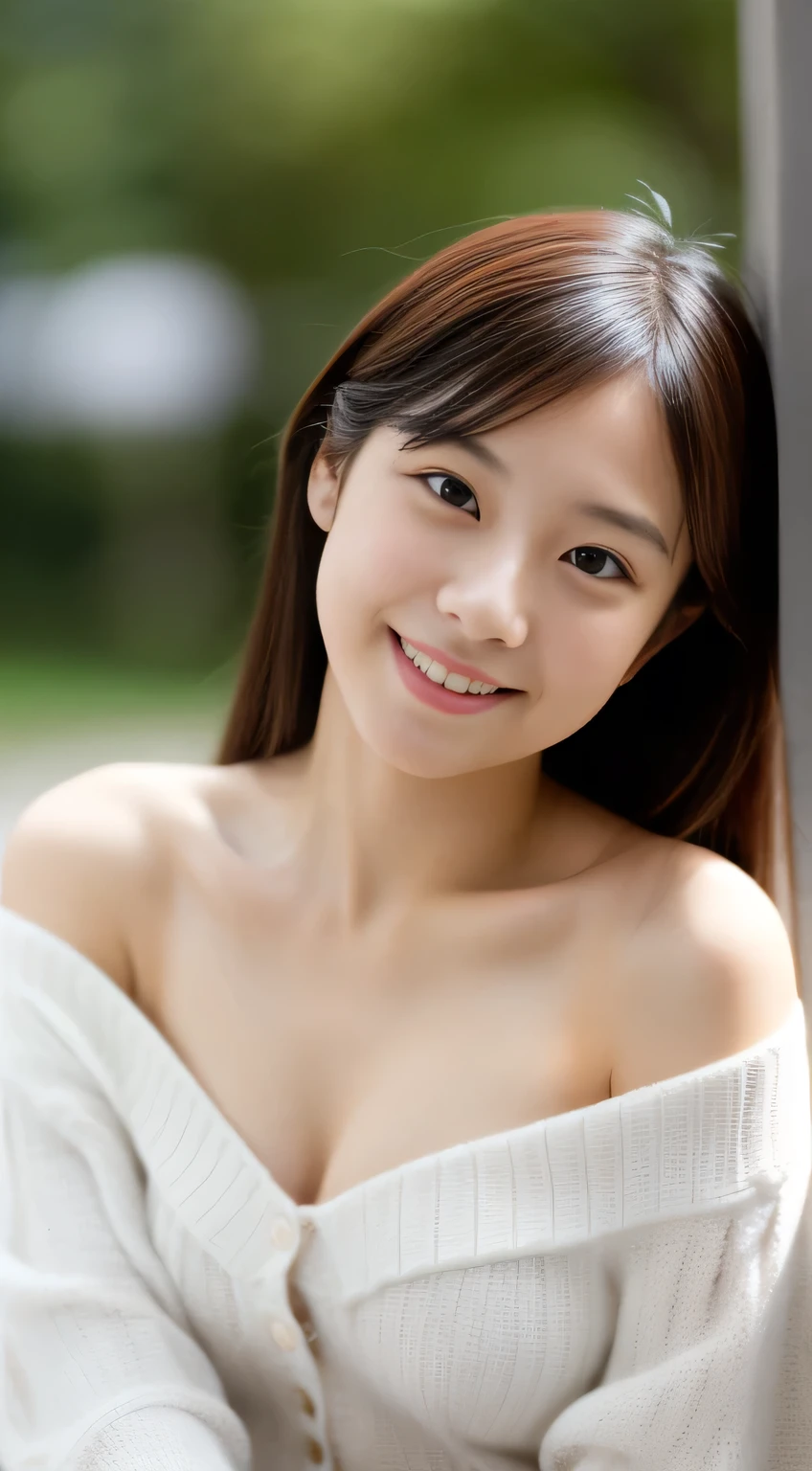 masterpiece,best quality,(Japanese girl),((Beautiful girl)),cleavage,(off shoulder:1.2),(perfect body beauty:1.2),(shy smile),from above