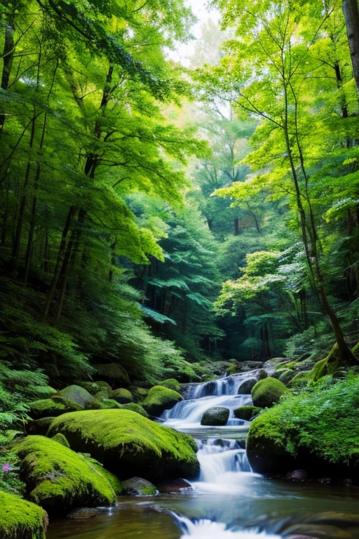 Highest quality、masterpiece、Lush forest