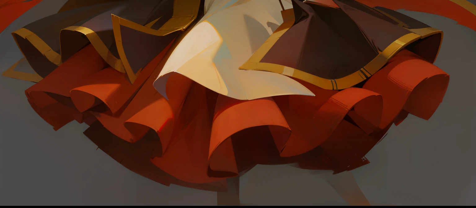  Standing painting clothes skirt structure details folds texture HD
