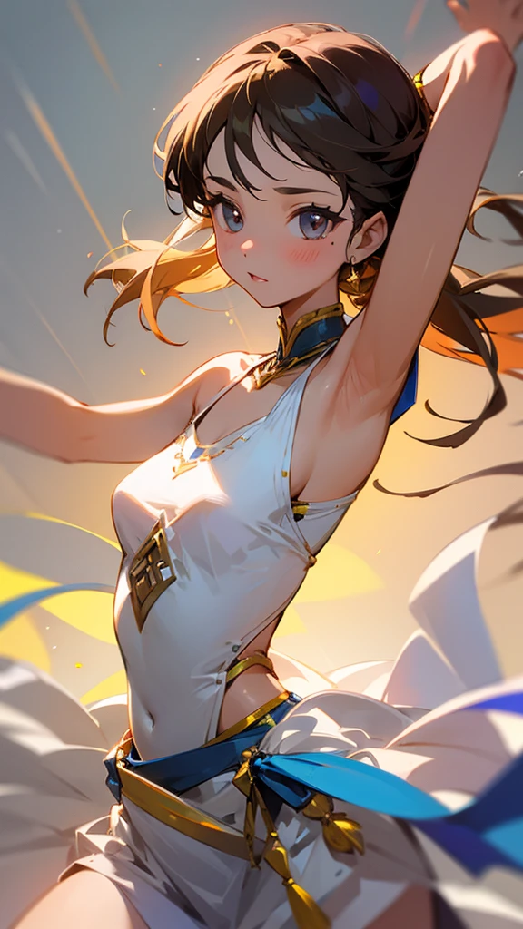 Samba dancer nudist jumping、Severely torn clothes are scattered around、Unstable buoyancy sandstorm、Amazing dynamism、Amazing Angle、