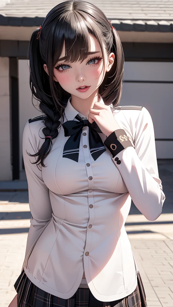 (high school girl uniform),(random porn pose),(Thin type:1.8),(big breasts),(random hairstyle),(Highest image quality,(8k),ultra-realistic,best quality, high quality, high definition, high quality texture,high detail,beautiful detailed,fine detailed,extremely detailed cg,detailed texture,a realistic representation of the face,masterpiece,Sense of presence)