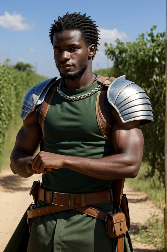 Un jeune guerrier massai villageois