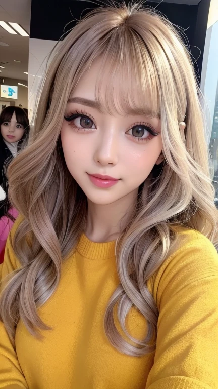Small breasts、 (curly/Natural Hair)、(Long silver hair)、(Casual clothing:1.4)、(Exposing the breasts:1.2), (Showing nipples:1.3), Browsing Caution, (Cowboy Shot、Highest quality、8k、Award-winning works、Ultra-high resolution)、One beautiful woman、(blonde:1.1)、Bright color contacts、Perfect Makeup、Bright and shiny lipstick、(Very heavy makeup:1.2)、(Deep pink around the eyes:1.1)、Beautiful bright eyeshadow、Heavy makeup around the eyes、(Romantic affection:1.1)、The best smile when he sees me、(Many of them emphasize the body line..:1.1)、(Strongly blurred vibrant Harajuku city background:1.1)、(Strongly blurred background:1.1)、Accurate anatomy、Ultra HD Hair、(Ultra-high resolutionの完璧な美しい歯:1.1)、Ultra-high definition beauty face、Ultra HD Hair、Ultra HD Shining Eyes、輝くUltra-high resolutionの美肌、Ultra-high resolutionの艶やかな唇