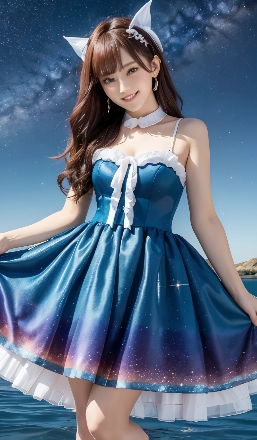 Highest quality,masterpiece,The ultimate solution,fluffy,Very colorful,colorful,The Little Mermaid,ta dress,Starry Sky