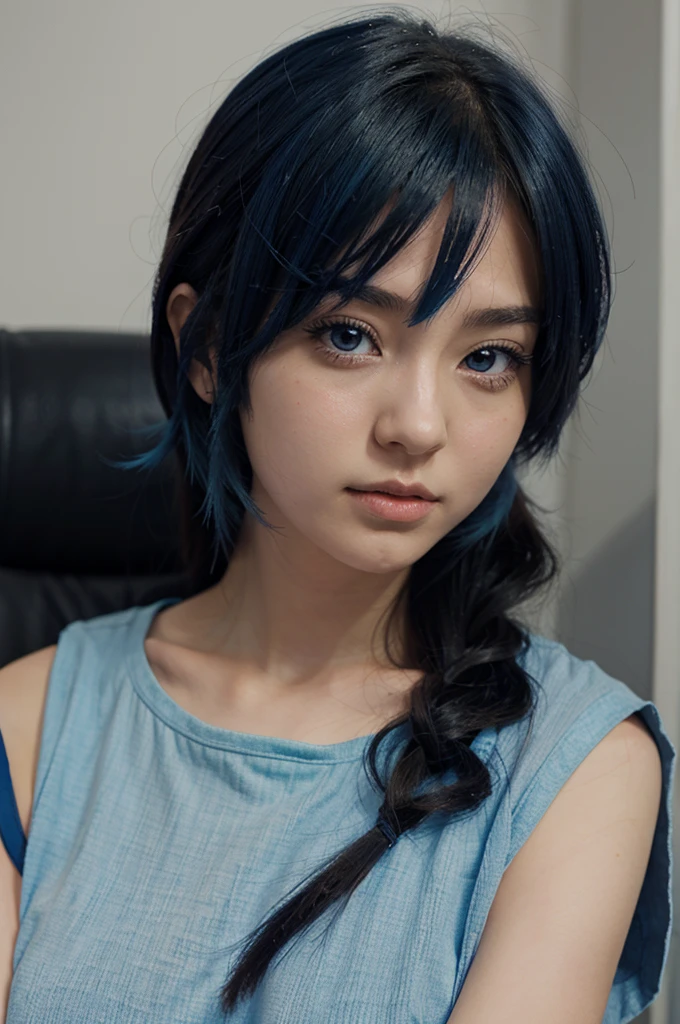 Anime girl character with blue color