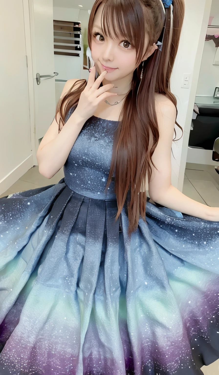 Highest quality，masterpiece，The ultimate solution，fluffy，Very colorful，colorful，The Little Mermaid，lolita dress，Starry Sky