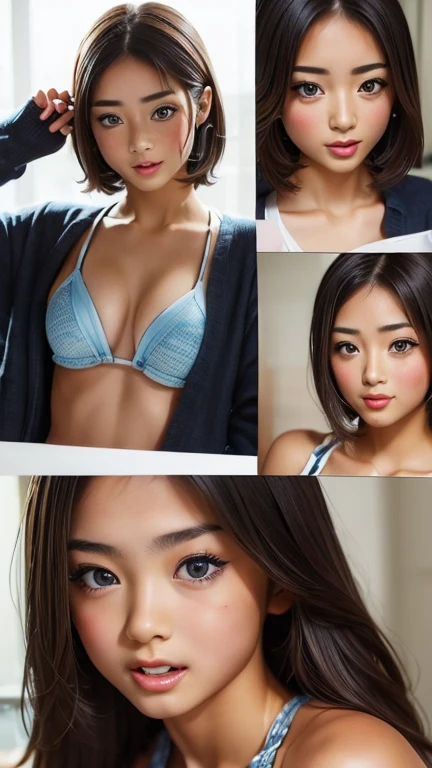 ((Facial expressions that convey sexual climax well:1.5))、View your viewers,Leaning forward,(Cute clothes),(Large Breasts),(Short Bob),(Best image quality, (8k), Ultra-realistic, 最high quality, high quality, High resolution, high qualityの質感, Attention to detail, Beautiful details, Finer details, Highly detailed CG, Detailed Texture, Realistic facial expressions, masterpiece, in front)、Micro Bikini