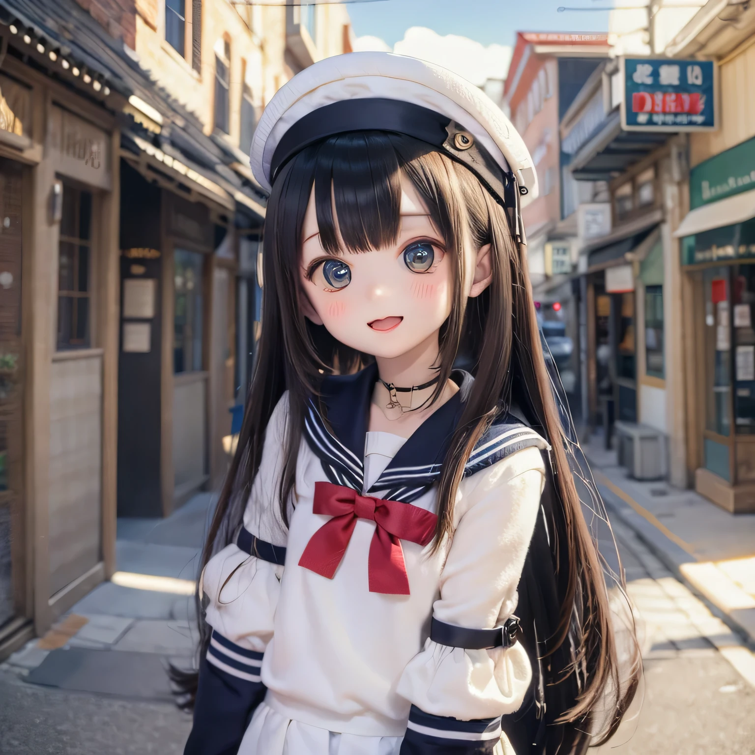 Ermine Girl((((Sailor suit))))
Schoolyard、smile, 15 years old