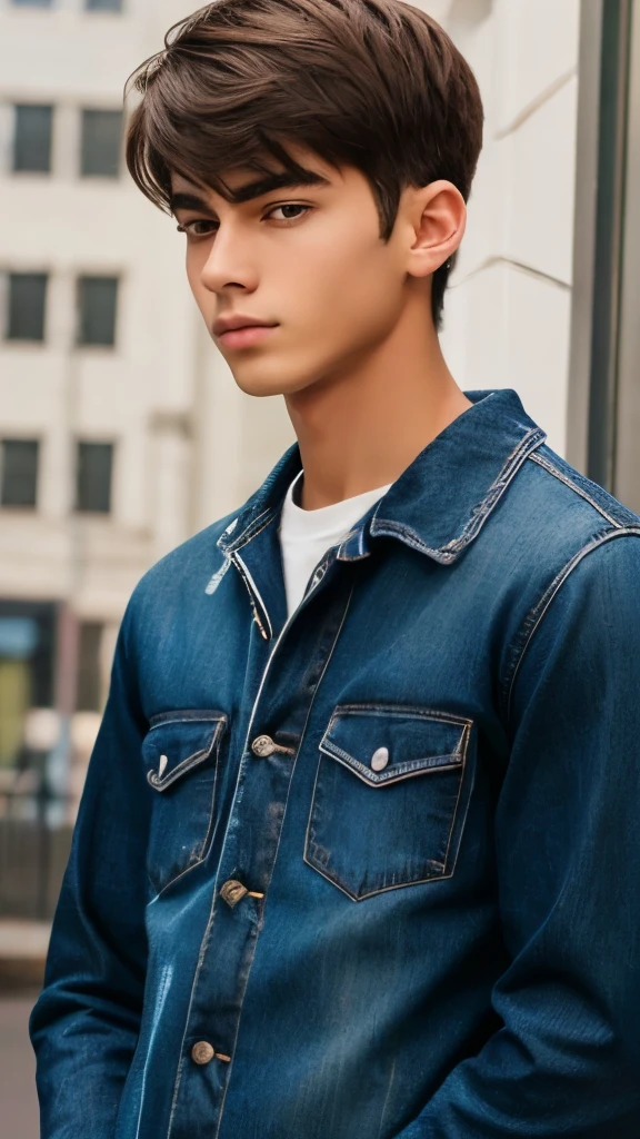 18 years old boy, slim body, cold clothes, looking at the viewer, face detailed, hd, 4k