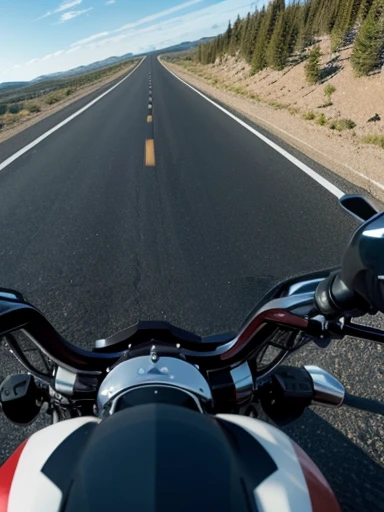First person perspective, ((scenery while cornering on a motorcycle))