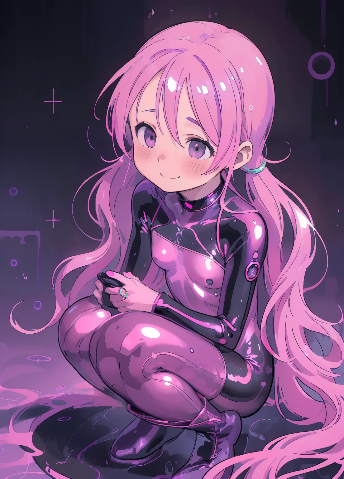 (masterpiece、Highest quality、Highest quality、Official Art、Beautiful and beautiful:1.2)、(One girl:1.3)Hatsune Miku、Twin tails,Beautiful breasts, Katsushika Hokusai,(8k, Highest quality, masterpiece:1.2), (Realistic, photoRealistic:1.37), (Very detailed), (One Girl), (Very detailed), (Beautiful and detailed eyes), (Highest quality), (masterpiece), (Detailed face), (20-year-old), (Pink Hair, Long Hair), (Medium chest), (Dressed), (Perfect lighting), break, (From the upper body to the knees:1.3), (wavy pink Long Hair:1.4), (smile:1.2), (Bright Oasis Background:1.2),(heavy rain:1.2),. (Uniform lighting:1.5), break, (Black and purple shiny bodysuit:1.5), (Pink Paisley Pattern:1.4), (High neck:1.3), (Slim fit silhouette:1.5), (Ankle boots:1.4), (Platinum choker and ring set:1.2),