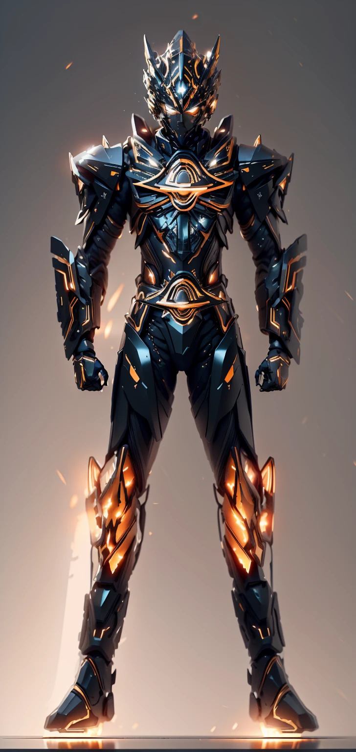 The color changes from starry sky to orange and black,Some starry orange and starry black(Ensure its layering and armor texture,Starry sky color as main color)