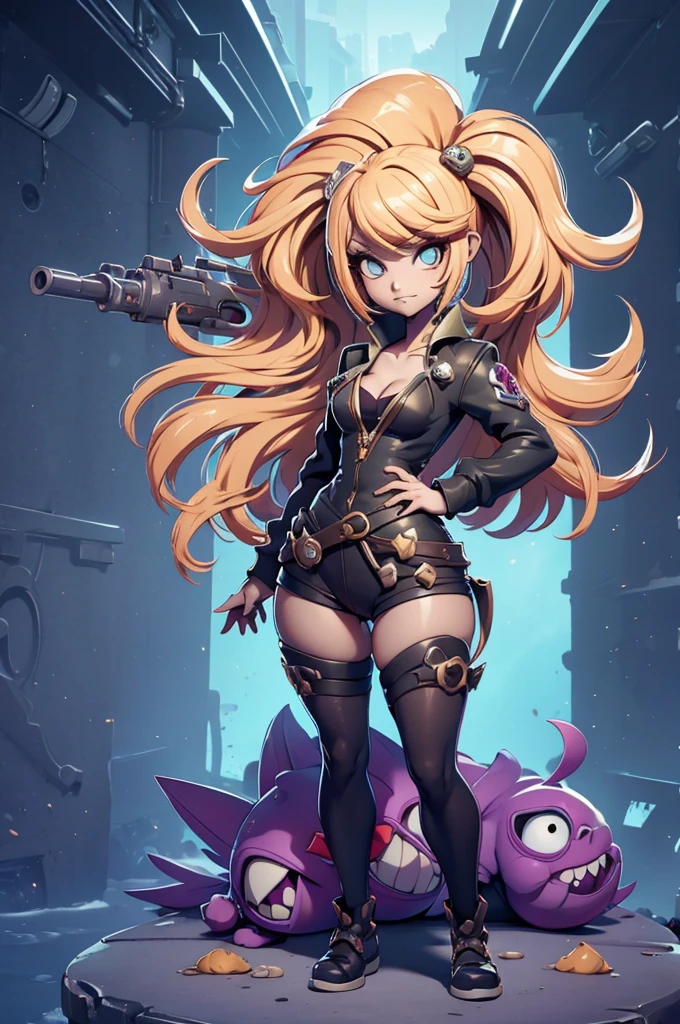 girls estilo rayman legends, character estilo art rayman legends, model sheet, girl , corpo inteiro, acessórios gigantes,giant monster, mascote, sexy, sensuality, GIANT GUN PORTS,sexy,Tight tunics, legs, alien, curve, wearing jacket, monster in turn, pernas longas,monster, monster in turn, saia aberta