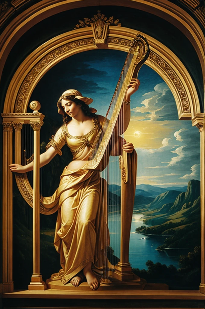 God playing harp