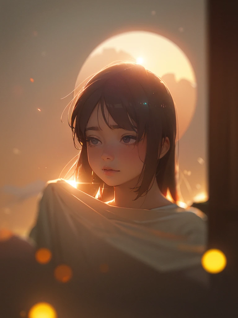 (Sumilux f1.4 50mm , low Latitude old color negative film , cross process , bokeh, flare, chromatic aberration , soft focus, (Shallow focus) , soft glow , Maximum aperture, low Key , Transparent depiction) , girl , 2 Hard and small strawberry