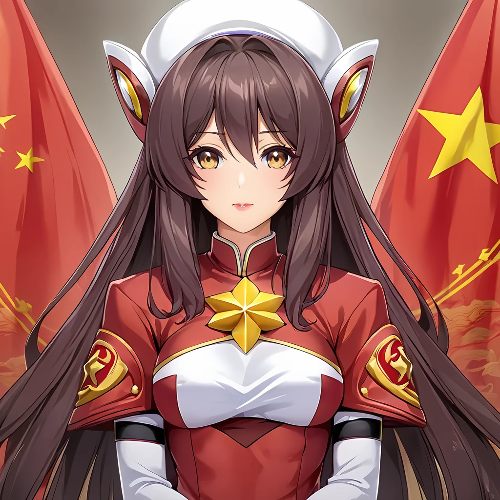 ((Highest quality)), ((masterpiece)), (detailed), (Perfect Face)、The woman is a Chinese woman with brown, medium-long hair from Extia China. She is a member of the glorious Chinese Communist and pledges absolute loyalty to the Chinese Communist Party is a righteous Chinese Communist Party membd a beautiful Chinese heroine who figr the great Communist Party.、The woman is atiful Chinese heroine who wears gorgeousse clothing and accessories, like a member of the Chinese Communist Party.、For the sake of China, thairstyles, clothes, and everything they wear are all Chinese Communist Party items, and their thoughts are ahinese, becoming great Chinese in body and mind.、The woman became an Extia China, a Chinese who is proud of and loves China.