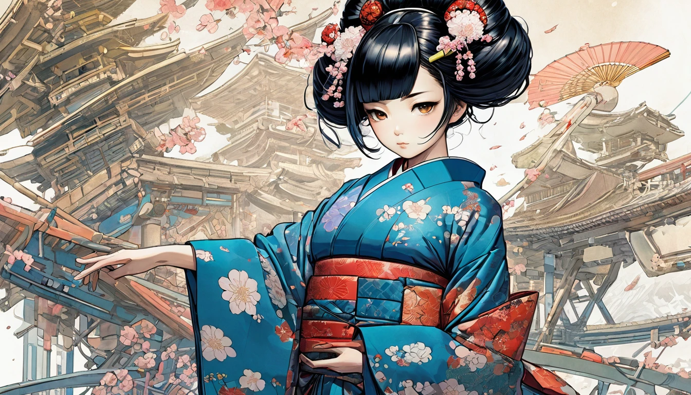 1 girl
mechanical arms
geisha
kimono
( comic by sui ishida)