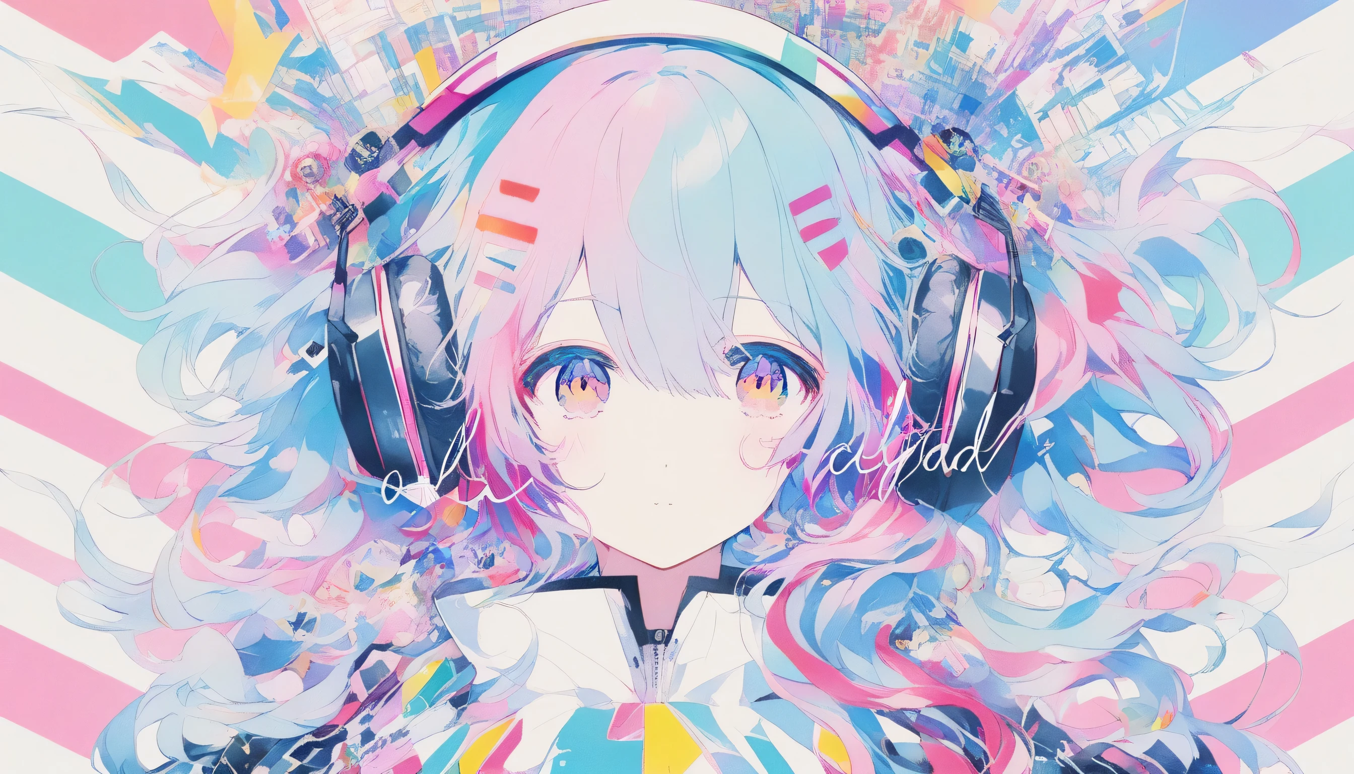 Vocaloid、One Girl、Colorful Hair、pastel colour、dome、cute、Music Background