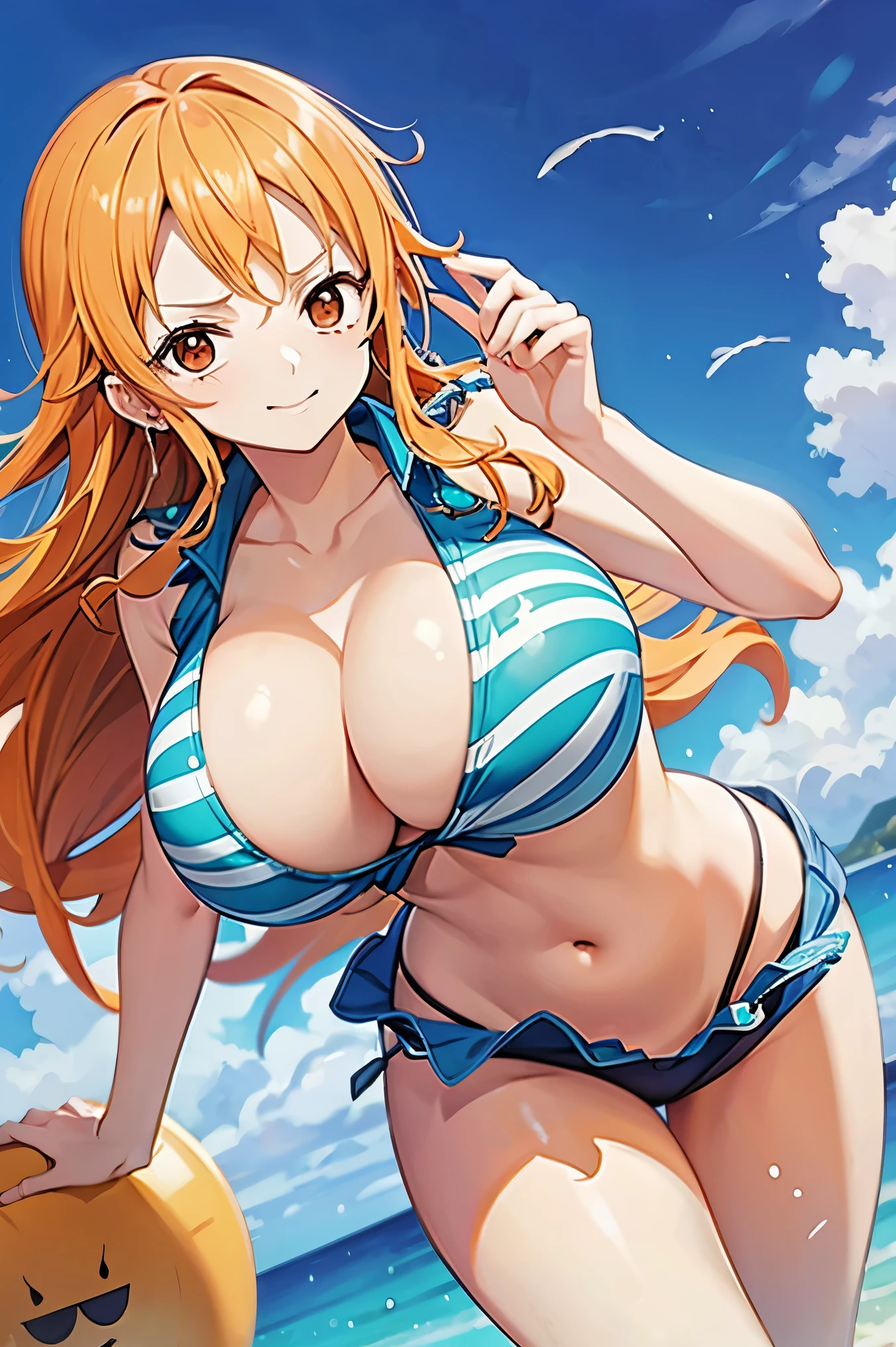 One Piece Nami、Big Breasts Masturbation