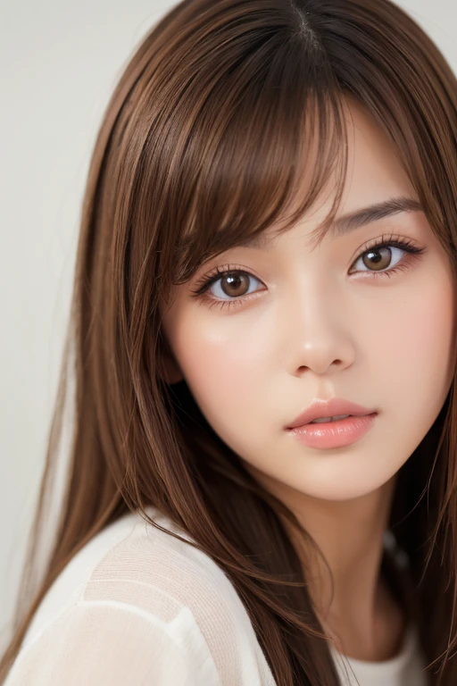 (Tabletop, Highest quality, Realistic, High resolution, photograph, :1.3), Extremely close up shot, Sharp focus, 1 brunette girl, Japanese girl, Hot Model, abdomen, Highly detailed eyes and pupils, Realistic skin, Slim figure, Cleavage, Very fine hair, Delicate and sexy face, Sensory Gas, Glossy Lips, ((Wearing a dress)), ,The background is the town, ((Realistic, Ultra-realistic, realism, Realistic details))